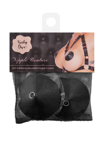 PU Leather Nipple Covers Ring by Kinky Diva - Happytoys Sexshop: online sex shop for Feeling Happy & Easy 😊 - Discreet geleverd