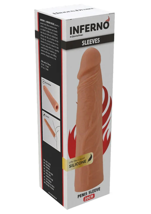 Penis Sleeve Liquid Silicone 20 cm by Hidden Desire - Happytoys Sexshop: online sex shop for Feeling Happy & Easy 😊 - Discreet geleverd