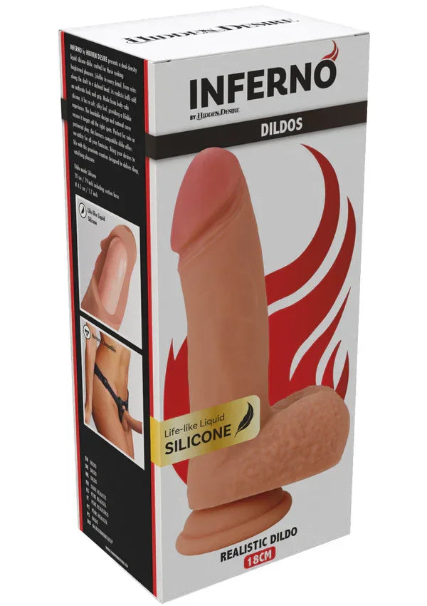 Realistic Dildo Liquid Silicone 18 cm by Hidden Desire - Happytoys Sexshop: online sex shop for Feeling Happy & Easy 😊 - Discreet geleverd