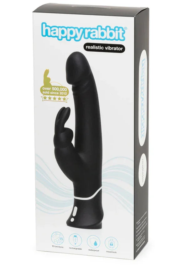 Realistic Rabbit Vibrator by Happy Rabbit - Happytoys Sexshop: online sex shop for Feeling Happy & Easy 😊 - Discreet geleverd