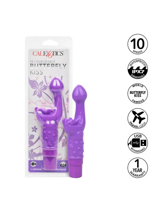 Rechargeable Butterfly Kiss by CalExotics - Happytoys Sexshop: online sex shop for Feeling Happy & Easy 😊 - Discreet geleverd
