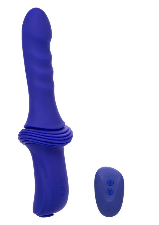 Sex Machine Ridged Thruster Purple by CalExotics - Happytoys Sexshop: online sex shop for Feeling Happy & Easy 😊 - Discreet geleverd