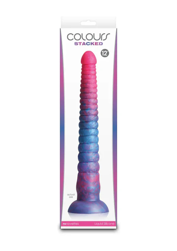 Stacked 12 inch Dildo Blue by NS Novelties - Happytoys Sexshop: online sex shop for Feeling Happy & Easy 😊 - Discreet geleverd