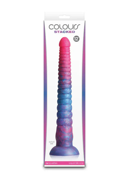 Stacked 12 inch Dildo Blue by NS Novelties - Happytoys Sexshop: online sex shop for Feeling Happy & Easy 😊 - Discreet geleverd