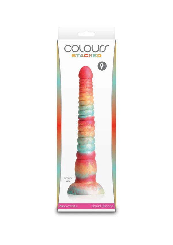 Stacked 9 inch Dildo Red by NS Novelties - Happytoys Sexshop: online sex shop for Feeling Happy & Easy 😊 - Discreet geleverd