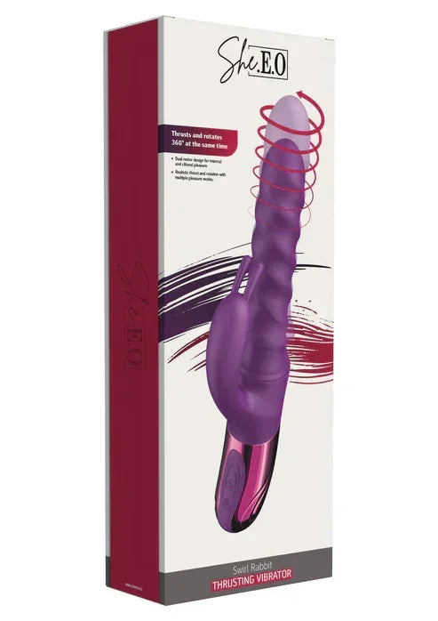 Swirl Rabbit Vibrator @ She.E.O. - Happytoys Sexshop: online sex shop for Feeling Happy & Easy 😊 - Discreet geleverd