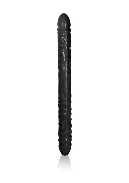 Veined Double Dong 18 inch Black by CalExotics - Happytoys Sexshop: online sex shop for Feeling Happy & Easy 😊 - Discreet geleverd