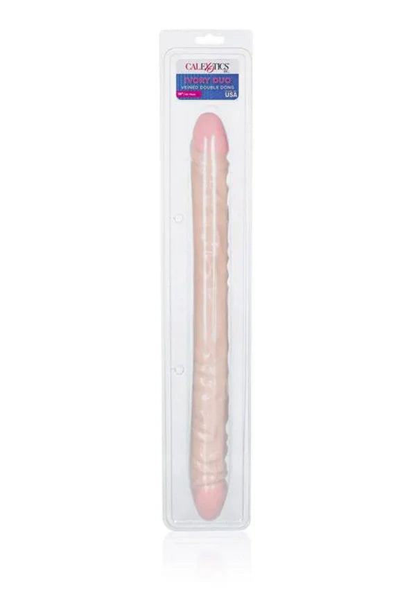 Veined Double Dong 18 inch Light Skin Tone by CalExotics - Happytoys Sexshop: online sex shop for Feeling Happy & Easy 😊 - Discreet geleverd