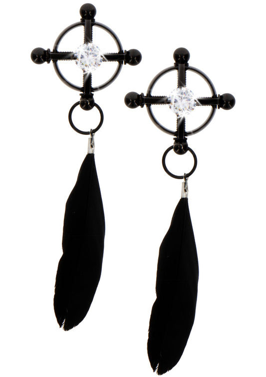 Bestel: Velvet Feather Clamps by Taboom Nipple Play - bij Happytoys: de erotische sex webshop | liever Happy dan Easy ⭐⭐⭐⭐⭐