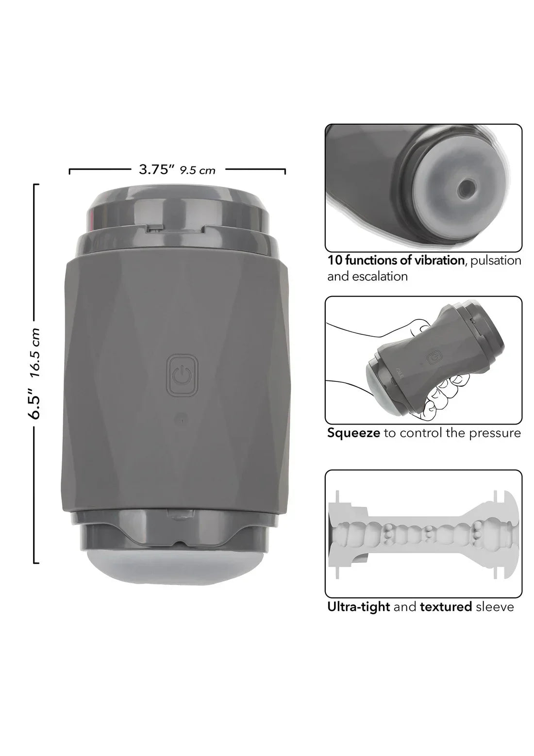 Vibro Squeeze Stroker by CalExotics - Happytoys Sexshop: online sex shop for Feeling Happy & Easy 😊 - Discreet geleverd