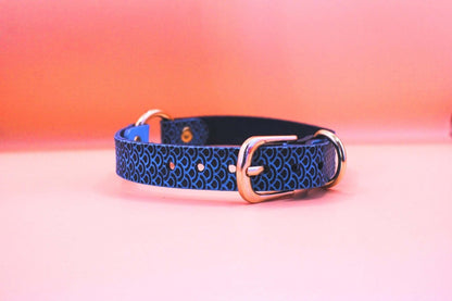 Blue Leather Choker for Submissive Petplay Discreet BDSM Daywear - Happytoys Sexshop: online sex shop for Feeling Happy & Easy 😊 - Discreet geleverd
