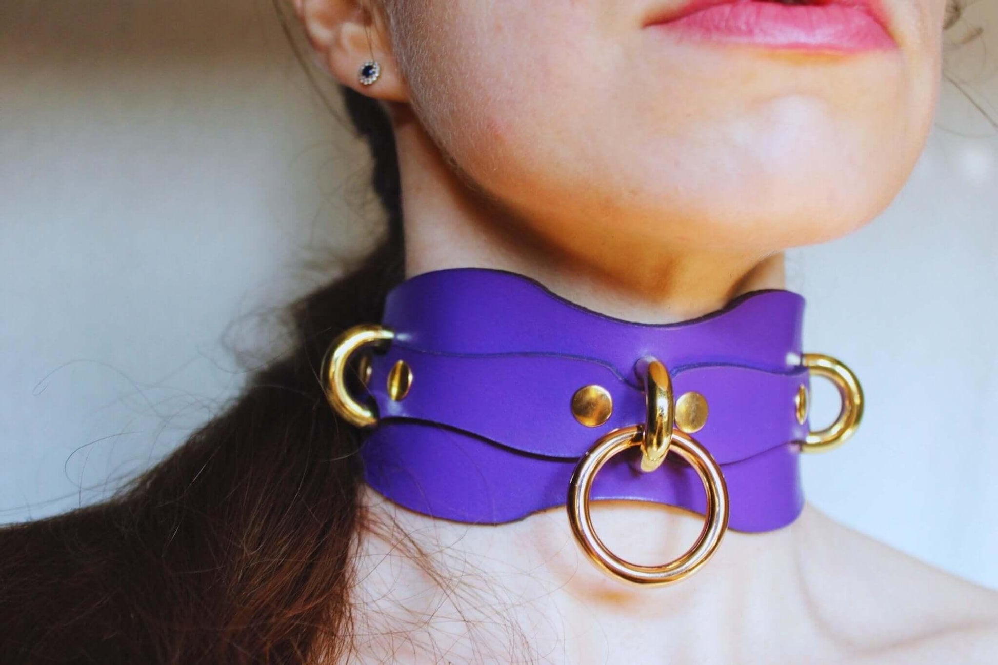 Choker Collar Leather BDSM Collar with Leash Adjustable Fetish Choker - Happytoys Sexshop: online sex shop for Feeling Happy & Easy 😊 - Discreet geleverd