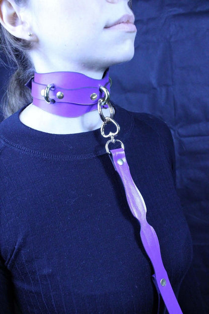 Choker Collar Leather BDSM Collar with Leash Adjustable Fetish Choker - Happytoys Sexshop: online sex shop for Feeling Happy & Easy 😊 - Discreet geleverd
