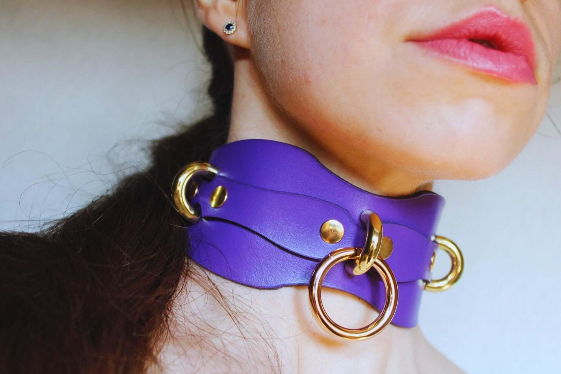 Choker Collar Leather BDSM Collar with Leash Adjustable Fetish Choker - Happytoys Sexshop: online sex shop for Feeling Happy & Easy 😊 - Discreet geleverd