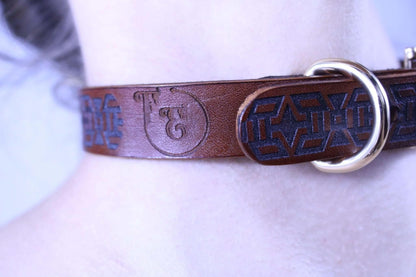 Slave Collar Handmade Minimalist Tribal Motif for Submissive Wear - Happytoys Sexshop: online sex shop for Feeling Happy & Easy 😊 - Discreet geleverd