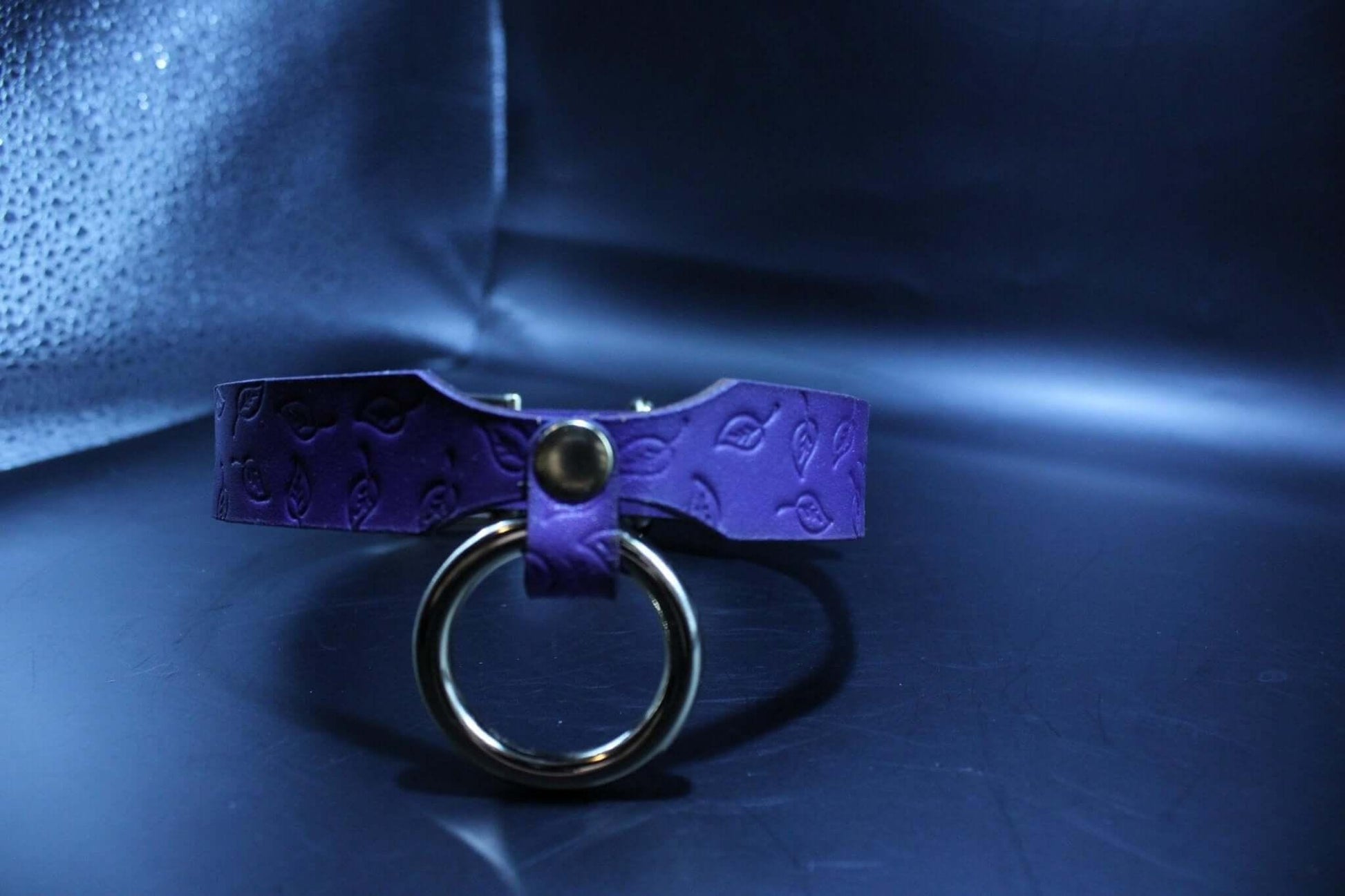 Choker Collar Elegant Purple Leaf O-Ring BDSM Slave Collar - Happytoys Sexshop: online sex shop for Feeling Happy & Easy 😊 - Discreet geleverd