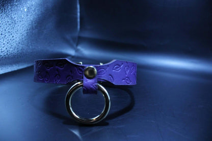 Choker Collar Elegant Purple Leaf O-Ring BDSM Slave Collar - Happytoys Sexshop: online sex shop for Feeling Happy & Easy 😊 - Discreet geleverd