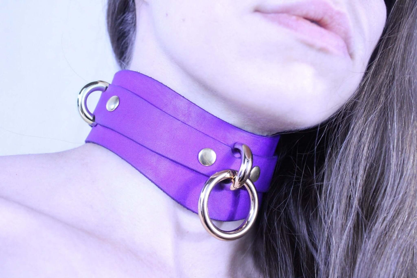Posture Collar | Handmade Sub Collar with Gold Hardware for Pet Play - Happytoys Sexshop: online sex shop for Feeling Happy & Easy 😊 - Discreet geleverd