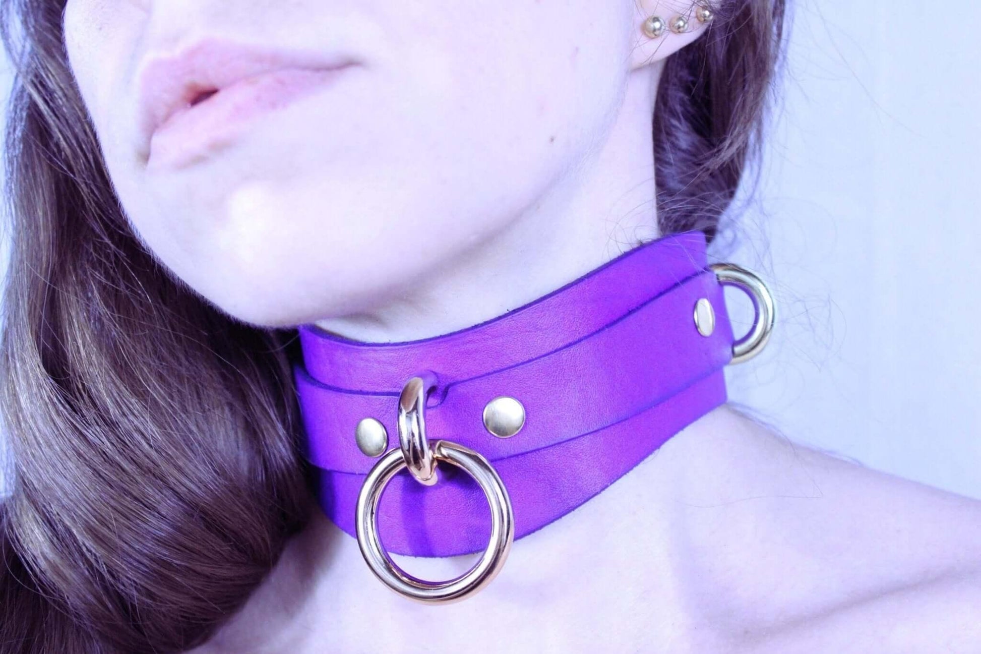 Posture Collar | Handmade Sub Collar with Gold Hardware for Pet Play - Happytoys Sexshop: online sex shop for Feeling Happy & Easy 😊 - Discreet geleverd