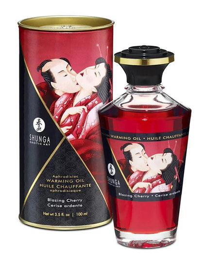 Bestel: Warming Oil - Blazing Cherry - 100 ml by Shunga - bij Happytoys: de erotische sex webshop | liever Happy dan Easy ⭐⭐⭐⭐⭐