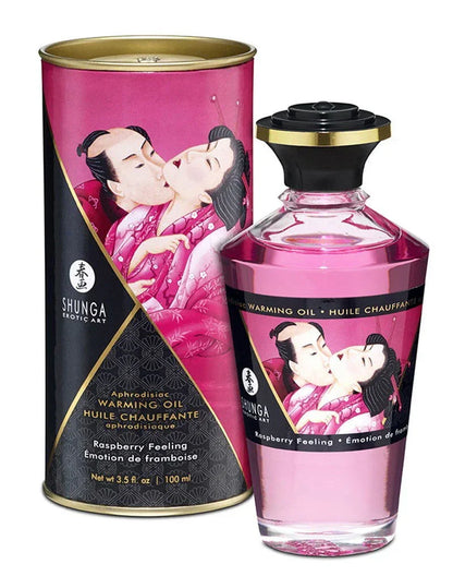 Bestel: Aphrodisiac Warming Oil - Raspberry 100 ml by Shunga - bij Happytoys: de erotische sex webshop | liever Happy dan Easy ⭐⭐⭐⭐⭐